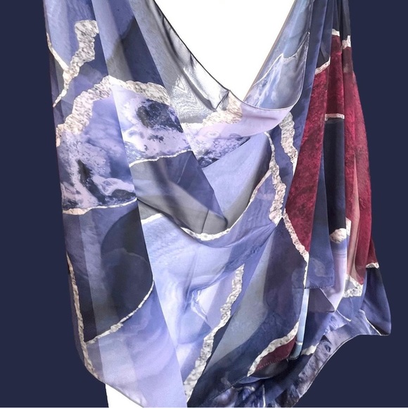 Brand new Soft Crepe Shawl in Royal Blue Marble✨ - Picture 1 of 5